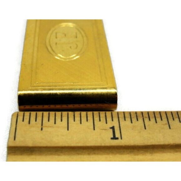 Money Clip Monogramed "JE" Gold Plated Credit Card Cash ID Holder - Picture 7 of 8
